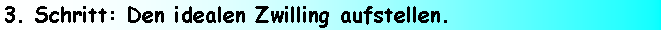 Textfeld: 3. Schritt: Den idealen Zwilling aufstellen.